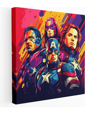 Popcas Marvel Duvar Sanatı - Avengers Pop Sanat - Marvel Illüstrasyon Kanvas Duvar Sanatı