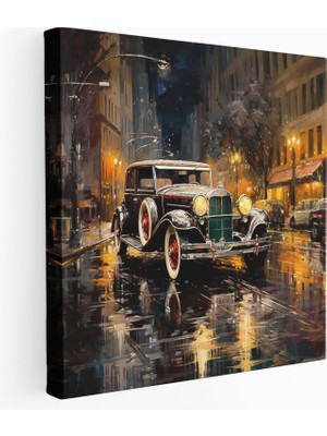Popcas Mercedes Şehir Manzaralı Kanvas Tablo - Duvar Dekorasyonu Romantik Tasarım