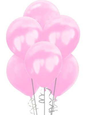 50 Li Metalik Açık Pembe Balon