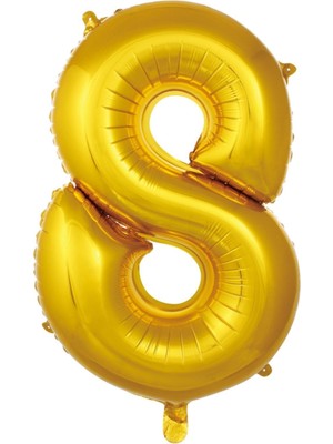 8 Yaş Rakam Gold Folyo Balon 102 cm 40ınc