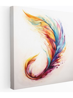 Popcas Kuş Tüyü Kanvas Tablo - Ev Dekorasyonu Canlı Renkler