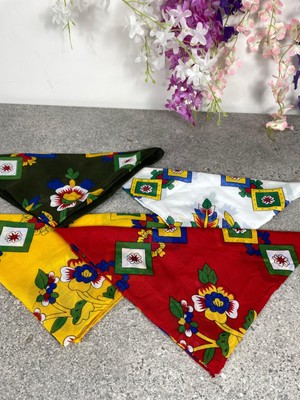 Çengelköy Desen Bandana 4’lü Set – Renkli Pamuklu Yazma Desenli Fular & Saç Aksesuarı