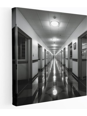 Popcas Tıp Hastane Koridoru Kanvas Tablo - Modern Ev Dekorasyonu Çağdaş