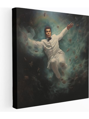 Popcas Muhammad Ali Kanvas Tablo - Gerçeküstü Duvar Sanatı - Etkileyici Muhammad Ali Kanvas Tablo Duvar Dekorasyonu
