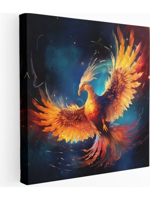 Popcas Gökkuşağı Anka Kuşu Kanvas Tablo