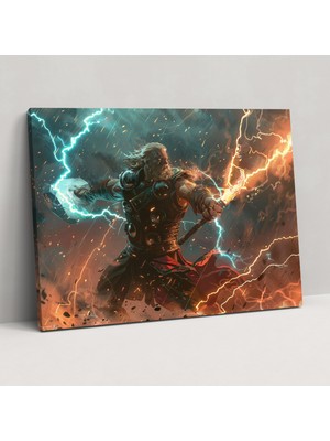 Popcas Thor Kanvas Tablo - Mitoloji Duvar Dekorasyonu