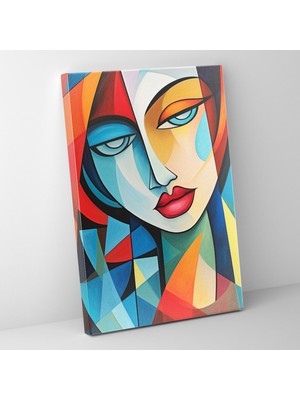 Popcas Pablo Picasso Tarzı Duvar Sanatı - Pablo Picasso Duvar Sanatı Parçalı Şekiller Kanvas Tablo