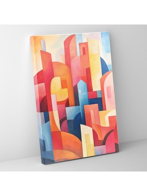 Popcas Pablo Picasso Tarzı Duvar Sanatı - Duvar Dekorasyonu Parçalı Şekiller Kanvas Tablo