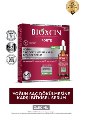 Bioxcin Forte Yoğun Saç Dökülmesine Karşı Serum 3 x 50 ml