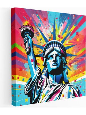 Popcas Özgürlük Heykeli Pop Sanat Kanvas Tablosu