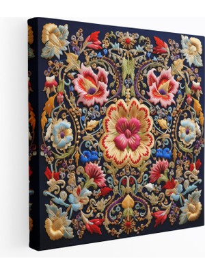 Popcas Osmanlı Kültürel Semboller Nakış Kanvas Tablo