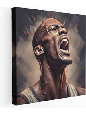 Popcas Nba Kanvas Tablo - Ilham Verici Bir Oyuncunun Fotoğraf Gerçekçi Duvar Sanatı - Nba Tutku Duvar Sanatı Ev Dekorasyonu