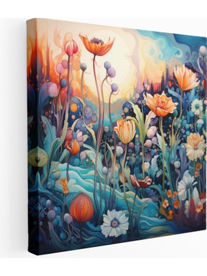 Popcas Psikedelik Bahçe Kanvas Tablo