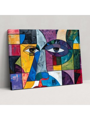 Popcas Pablo Picasso'nun Renkli Kübizm Tasarım Duvar Dekorasyonu - Ev Dekorasyonu Kanvas Tablo