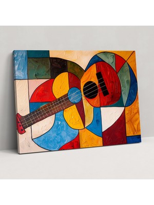 Popcas Pablo Picasso Tablo Sanatı - Ev Dekorasyonu Soyut Figür ve Gitar ile Pablo Picasso