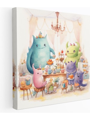 Popcas Çocuk Odası Oyuncu Sulu Boya Kanvas Tablo - Çocuk Odası Dekorasyonu Oyuncu Sulu Boya Illüstrasyonları Kanvas Tablo