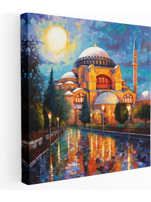 Popcas Hagia Sophia'nın Mozaiğinin Işıltılı Büyük Kanvas Tablosu