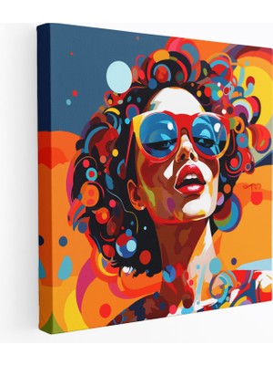 Popcas Portre Duvar Sanatı - Pop Art Illüstrasyon - Renkli ve Cesur Portre Kanvas Tablo