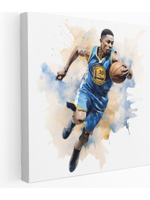 Popcas Nba Kanvas Tablo - Su Rengi Stilinde Zarif Duvar Sanatı
