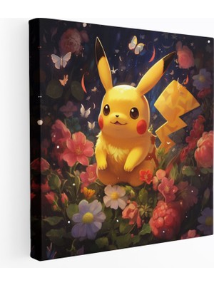 Popcas Pokemon Kanvas Tablo - Masalsı Pikachu Duvar Sanatı - Duvar Dekorasyonu