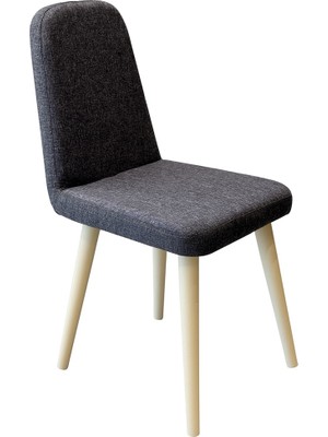 Rabi Mobilya Miora Mini Sandalye Krem Antrasit 2'li Set