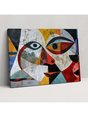 Popcas Picasso Ilhamlı Geometrik Soyut Kanvas Tablo - Pablo Picasso Ev Dekorasyonu Duvar Sanatı