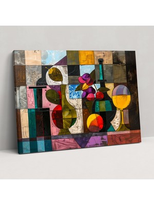 Popcas Pablo Picasso Kanvas Tablosu - Kübizm Natürmort - Ev Dekorasyonu Duvar Sanatı