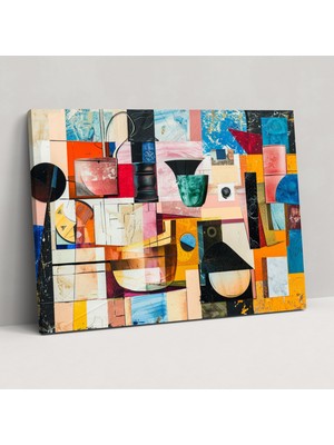 Popcas Renkli Kolaaj Duvar Dekorasyonu - Pablo Picasso Kanvas Tablo Sanatı Ev Dekorasyonu Duvar Dekorasyonu