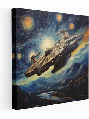 Popcas Gerçekçi Millennium Falcon Kanvas Tablo