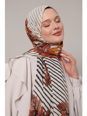 Kahve Çam Desen Pamuk Şal