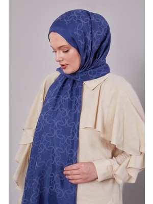 Indigo Geometrik Desen Grazia Şal