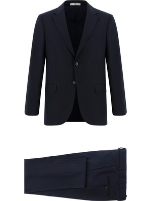 Regular Fit Klasik Çizgili Takım Elbise