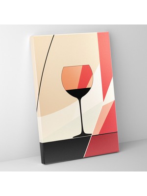 Popcas Şarap Duvar Sanatı - Minimalist Şarap Bardağı Kanvas Tablo - Ev Dekorasyonu Minimalist Şarap Bardağı Kanvas Tablo Kanvas Duvar Sanatı