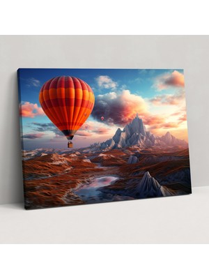 Popcas Sürreal Sıcak Hava Balonu Duvar Sanatı Kanvas Tablo - Seyahat Duvar Dekorasyonu Heyecan