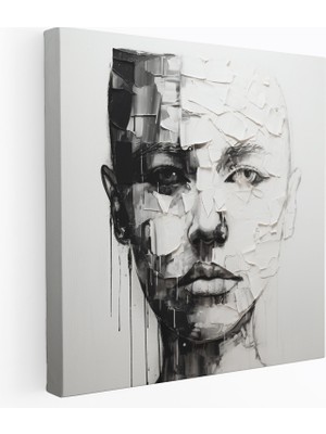 Popcas Scarface Kanvas Tablo - Siyah Beyaz Sade Bir Zarafet Minimalist Sanat Eseri