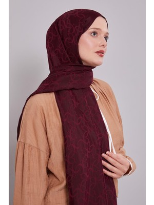 Bordo Geometrik Desen Grazia Şal
