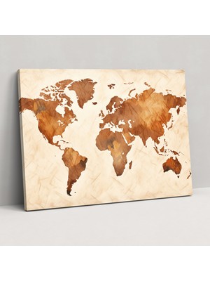 Popcas Country World Map Tablo Sanatı - Dünya Haritası Kanvas Duvar Sanatı Ev Dekorasyonu