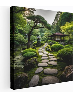 Popcas Zen Taş Yolu Kanvas Tablo - Huzurlu Meditasyon Noktası Taşlı Yol