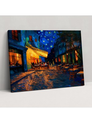 Popcas Vincent Van Gogh Kafe Teras Duvar Dekorasyonu - Kanvas Tablo Duvar Sanatı