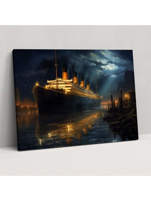 Popcas Titanic Tablo Sanatı - Huzur Veren Gece Manzarası - Yüksek Kaliteli Kanvas Tablo - Ev Dekorasyonu Titanic Büyü Kanvas Tablo