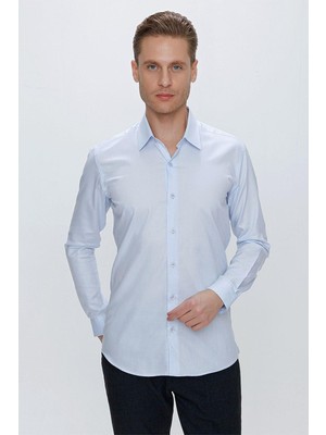Gk 674 Slim Fit Açık Mavi Klasik Gömlek