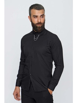 Gk 647 Siyah Klasik Gömlek