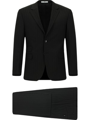 Regular Fit Çizgili Takım Elbise