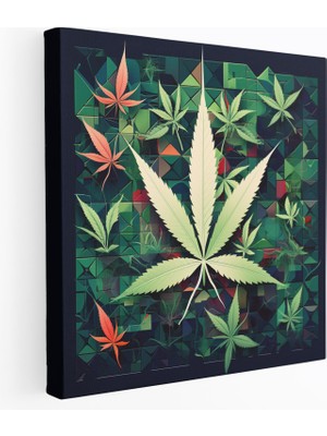 Popcas Geometrik Kenevir Sembolleri Kanvas Tablo - Duvar Dekorasyonu Kanvas Duvar Sanatı