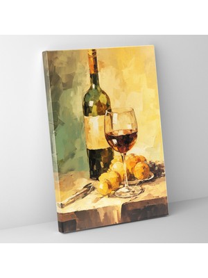 Popcas Izlenimci Natürmort Şarap Kanvas Tablo - Ev Dekorasyonu