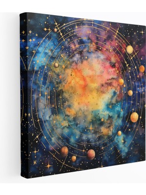 Popcas Masalsı Yıldız Haritası Duvar Sanatı - Yıldız Haritası Kanvas Tablo Duvar Sanatı Duvar Dekorasyonu