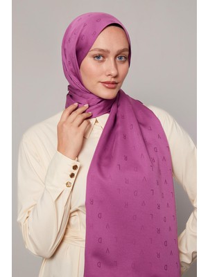 Leylak Mini Lvd Baskılı Jakarlı Şal