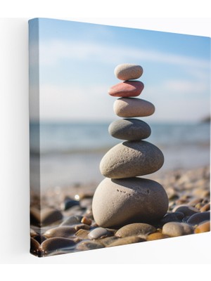 Popcas Zen Taşları Duvar Sanatı - Zen Kanvas Tablo Duvar Sanatı Dengede Kalma