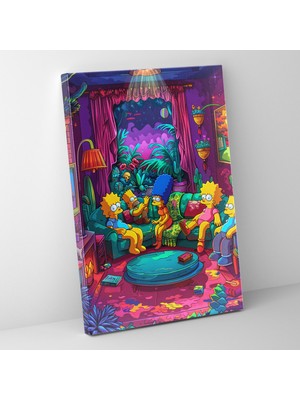 Popcas The Simpsons Kanvas Tablo - The Simpsons Nostalji Duvar Dekorasyonu Ikonik Oturma Odası