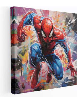 Popcas Spiderman Graffiti Tarzı Kanvas Tablo Dekorasyonu